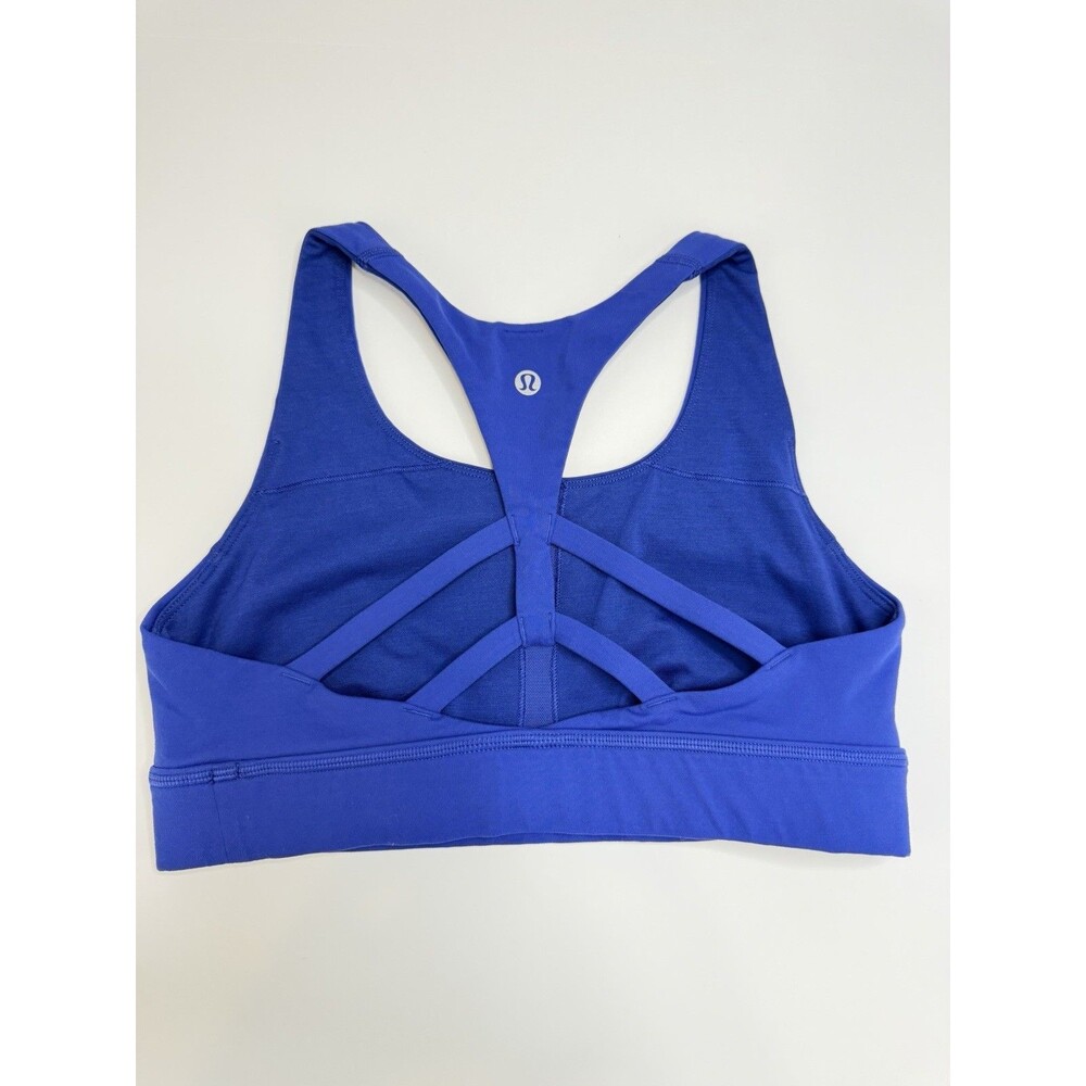 Lululemon Sports Bra Womens Size 8 Blue Strappy Back Medium Support Athletic